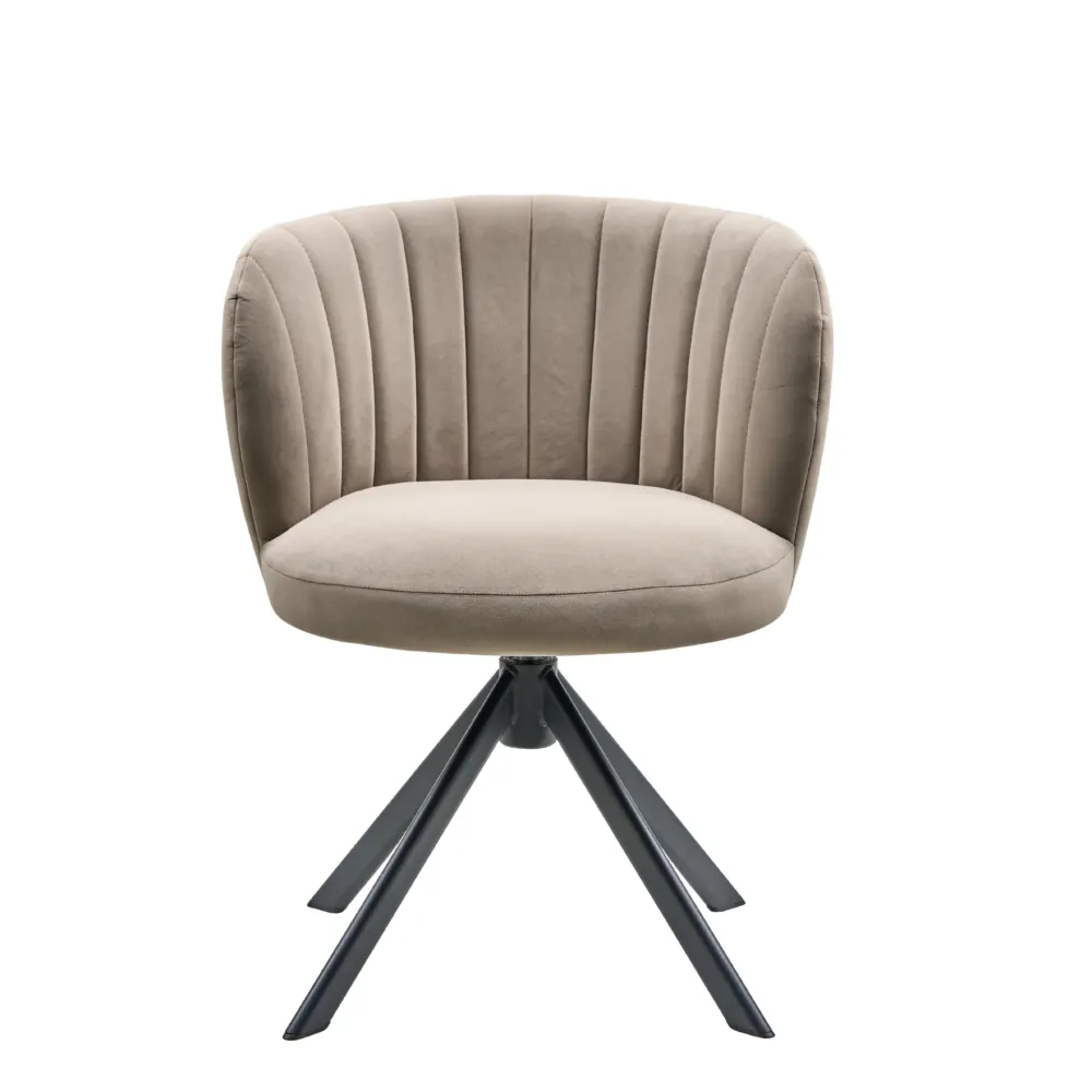Shelly II spisebordsstol - velour m. drejeben onyx Beige