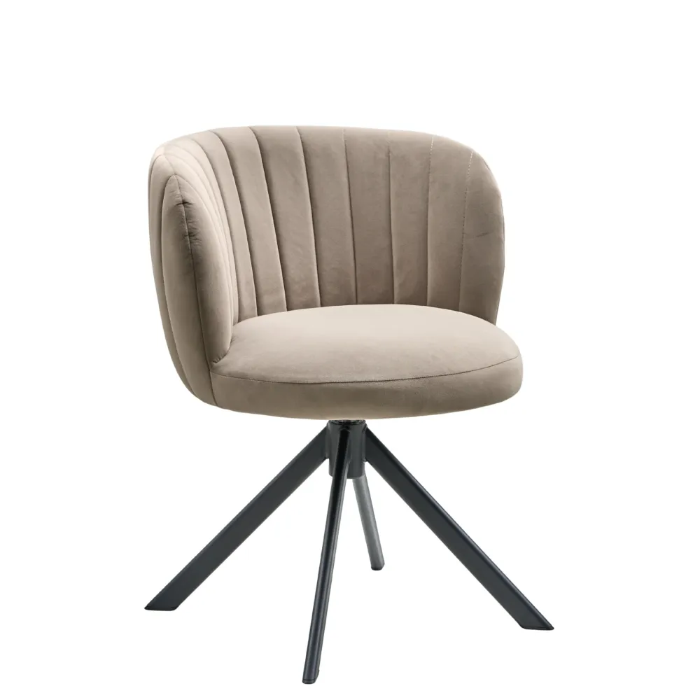 Shelly II spisebordsstol - velour m. drejeben onyx Beige