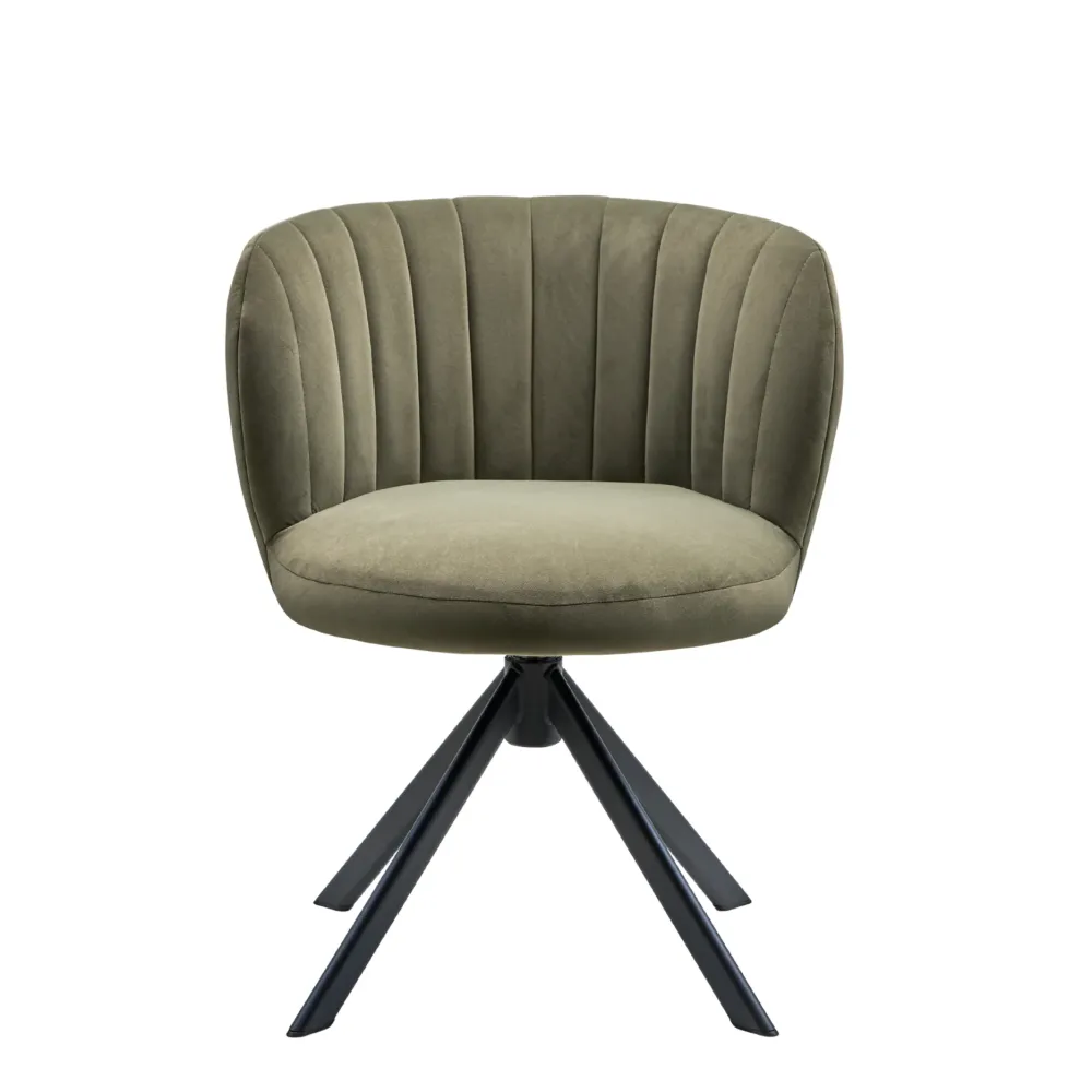 Shelly II spisebordsstol - velour m. drejeben onyx Beige
