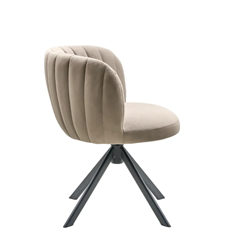 Shelly II spisebordsstol - velour m. drejeben onyx Beige