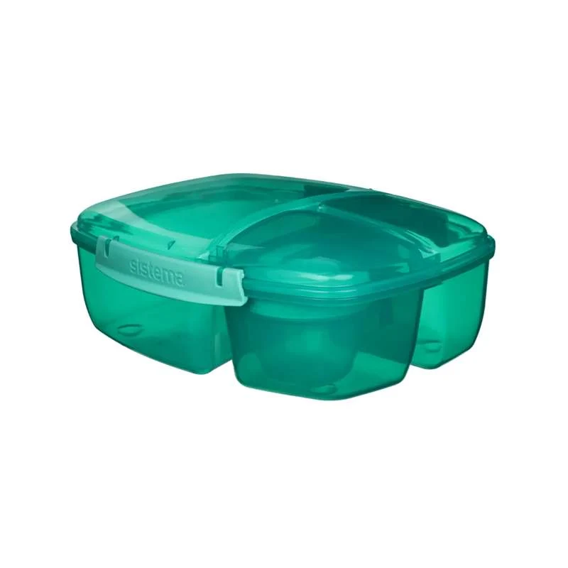 Sistema Madkasse - Tripple Split Lunch - 2L - Minty Påfugl