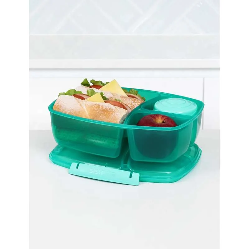 Sistema Madkasse - Tripple Split Lunch - 2L - Minty Påfugl