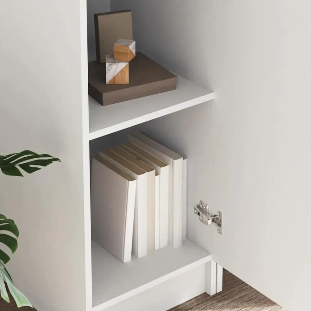Skrivebord Med Opbevaring 2 Dele Ivory 78,5 X 37 X 154,5 Cm