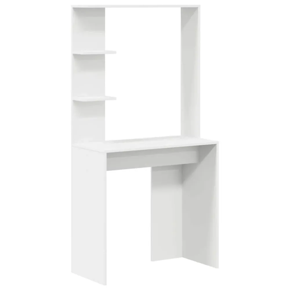 Skrivebord Med Opbevaring 2 Dele Ivory 78,5 X 37 X 154,5 Cm