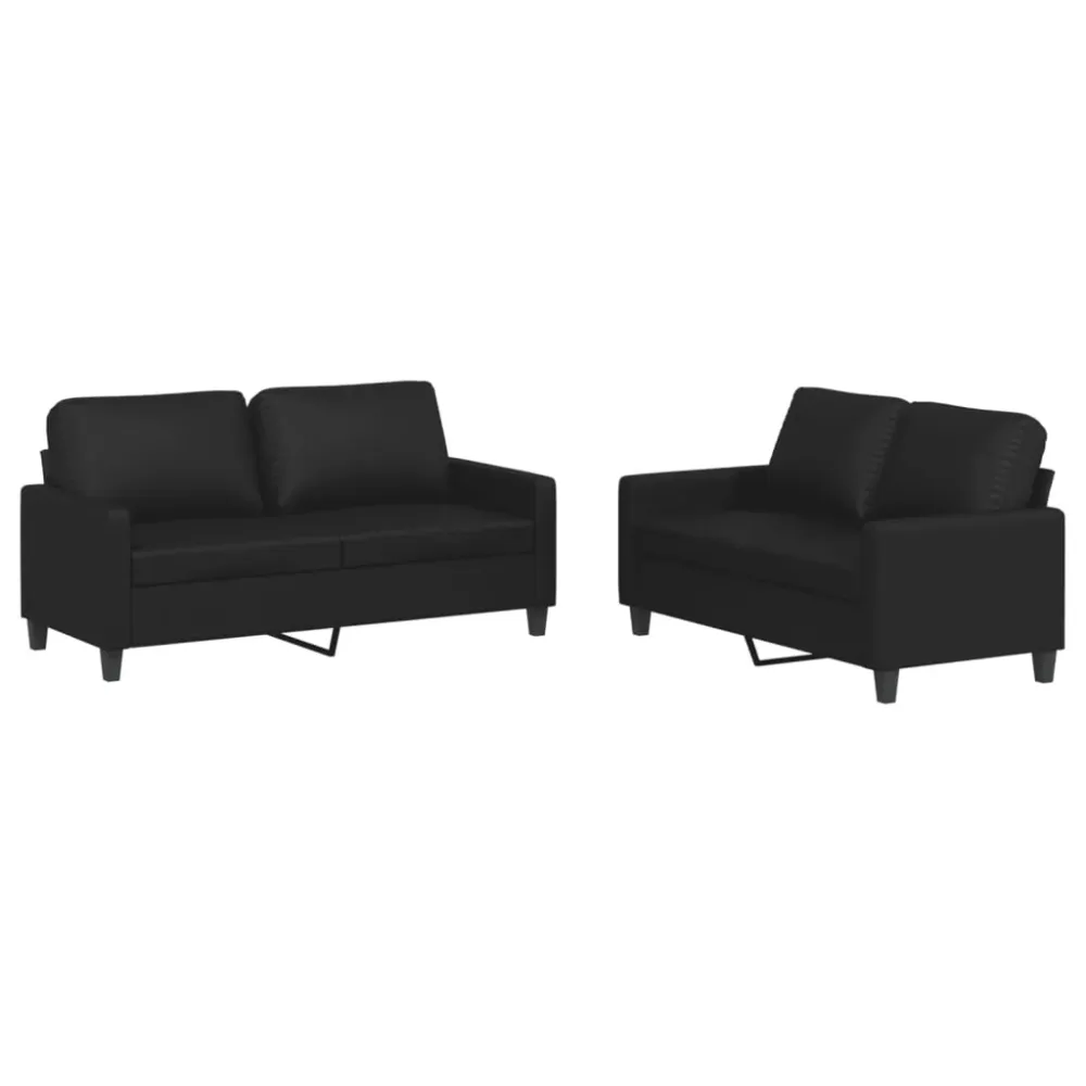 Sofasæt 2 Dele Kunstlæder Graa