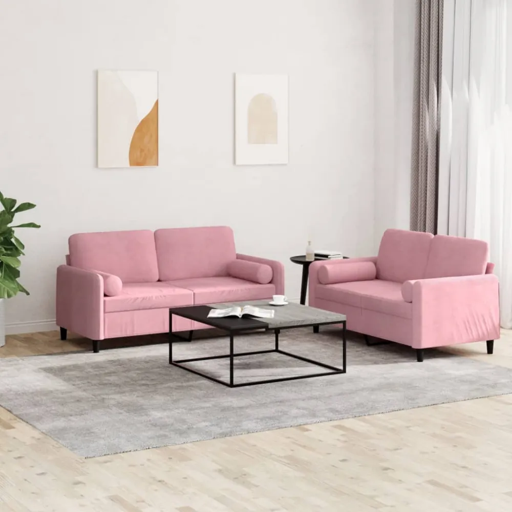 Sofasæt 2 Dele Velour (TSO-C126b) Sort