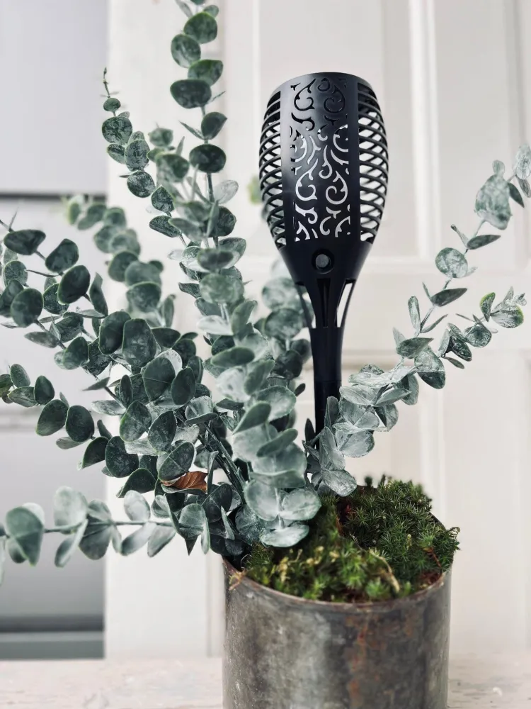 Solcelle fakkel - Ekstra lystid - H 58cm Tilbud 2 stk