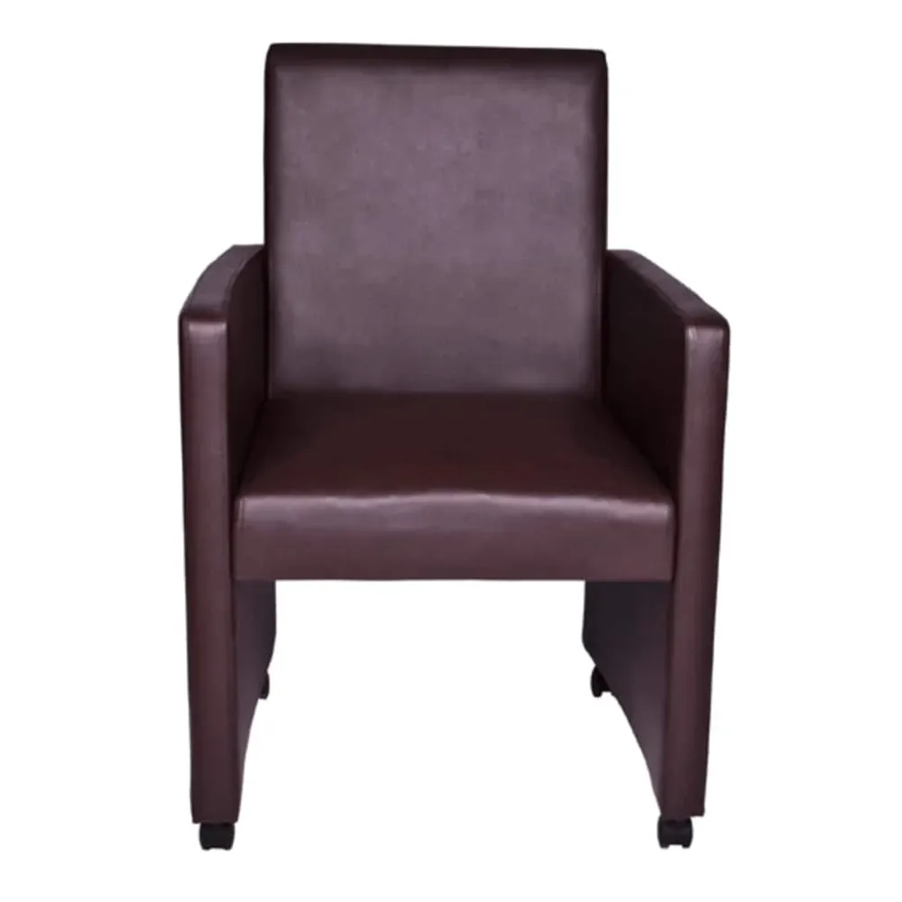 Spisebordsstole 2 Stk. Kunstlæder Brun