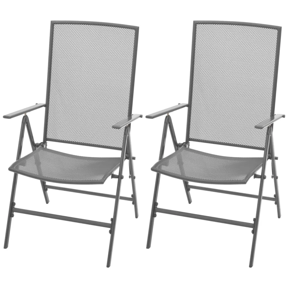 stabelbare havestole 2 stk. metal grå - FAA Compliant