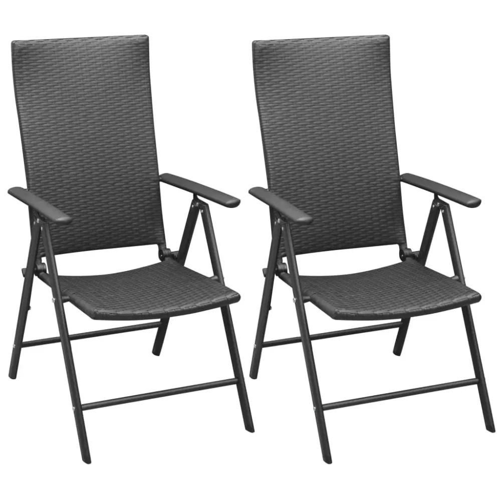 stabelbare havestole 2 stk. polyrattan ebony General Aviation