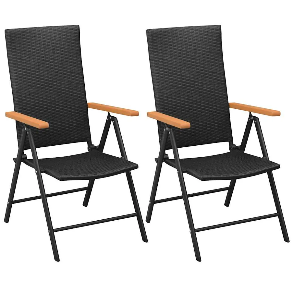 stabelbare havestole 2 stk. polyrattan onyx - 8.33 kHz Spacing