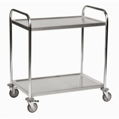 Stain-proof rullevogn, rullebord, hyldevogn med 2 hylder, 910 x 590 x 940 mm