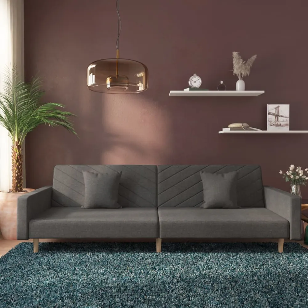 Strobe Anti-Kollision 2-Personers Sovesofa Med 2 Puder Stof Gul