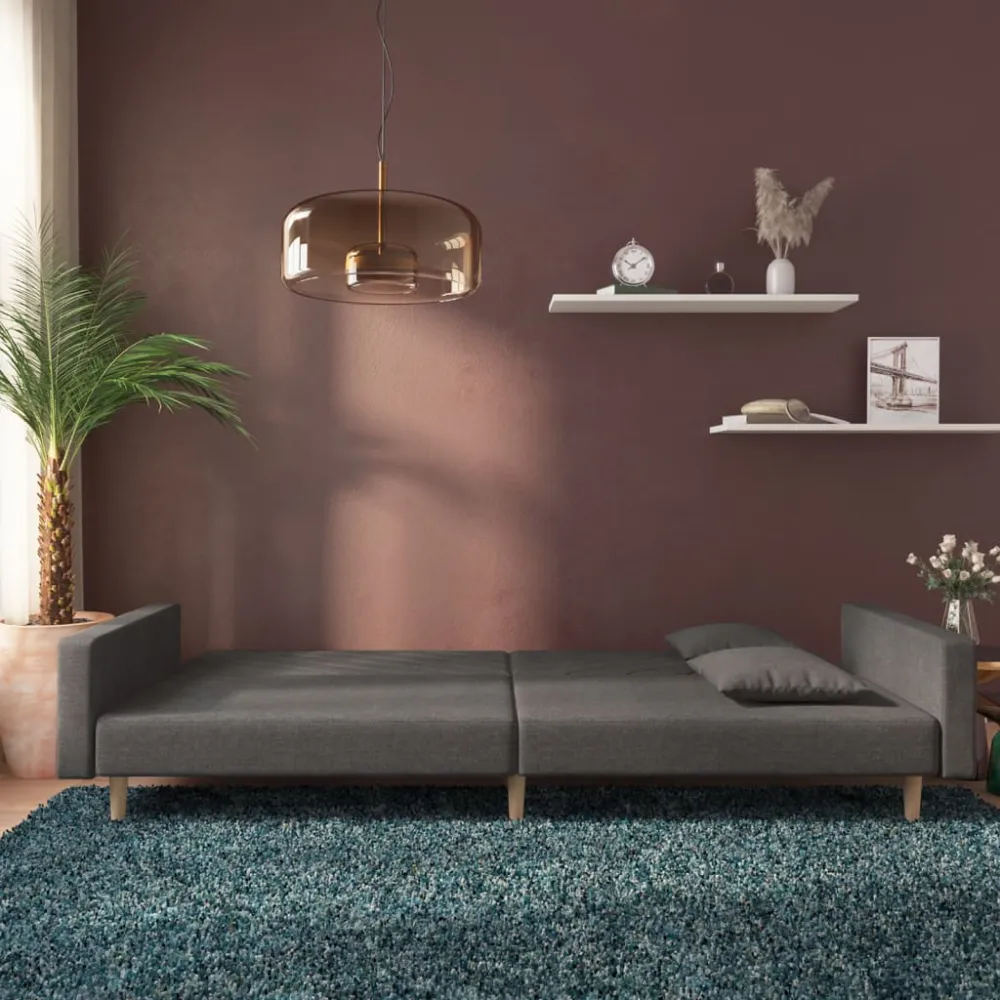 Strobe Anti-Kollision 2-Personers Sovesofa Med 2 Puder Stof Gul