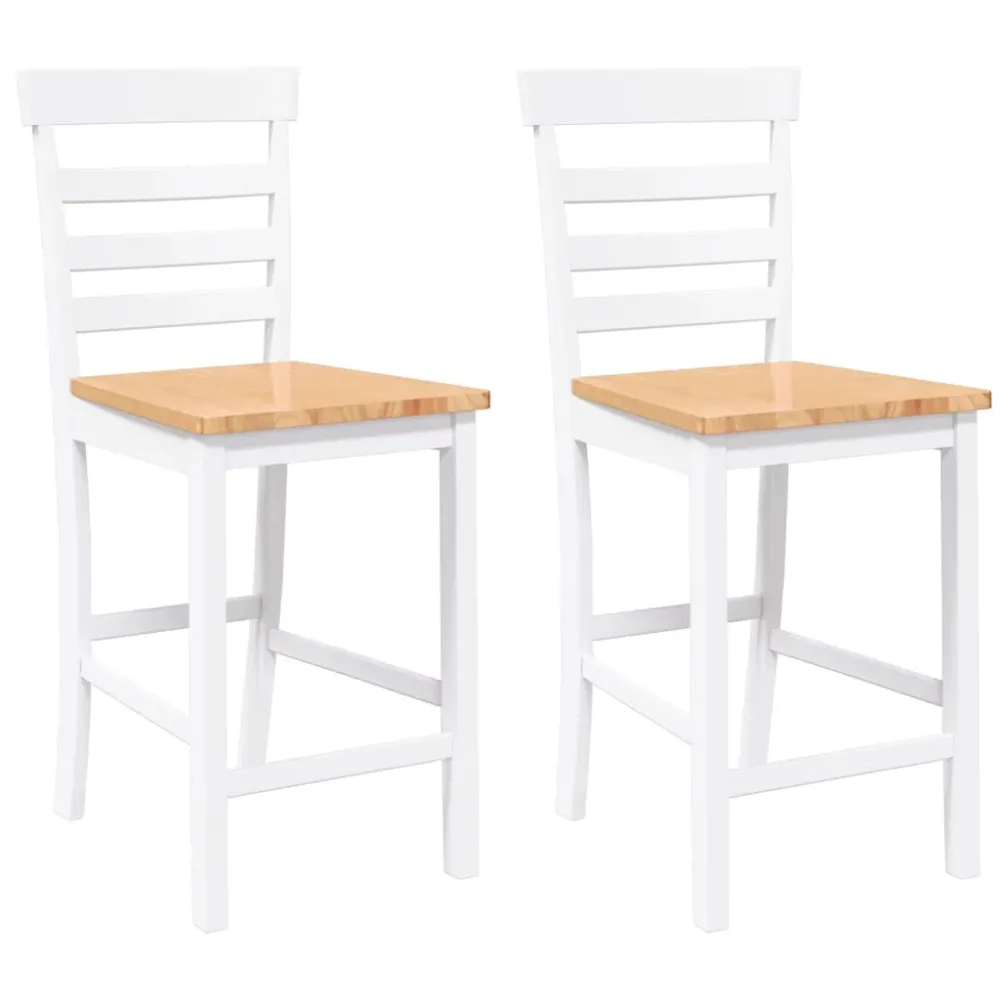 Strobe Anti-Kollision barstole 2 stk. massivt gummitræ ivory