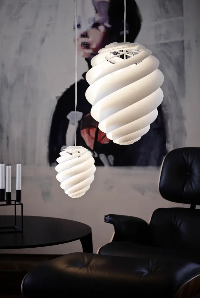 Swirl 2 pearl medium pendel