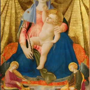 Taidetuloste | La Vierge de l'humilité avec deux anges musiciens - Zanobi Strozzi