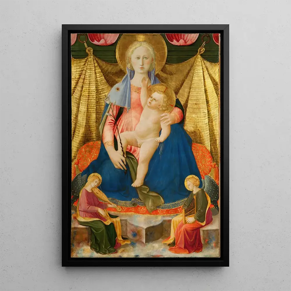 Taidetuloste | La Vierge de l'humilité avec deux anges musiciens - Zanobi Strozzi
