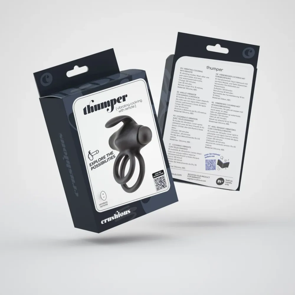 Thumper - Anillo Vibrador Doble con Control Remoto - Negro (TSO-C126b)