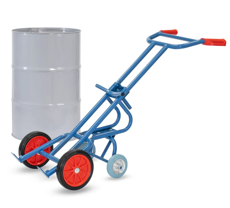 Tromlevogn med 2 støttehjul massiv rubberized