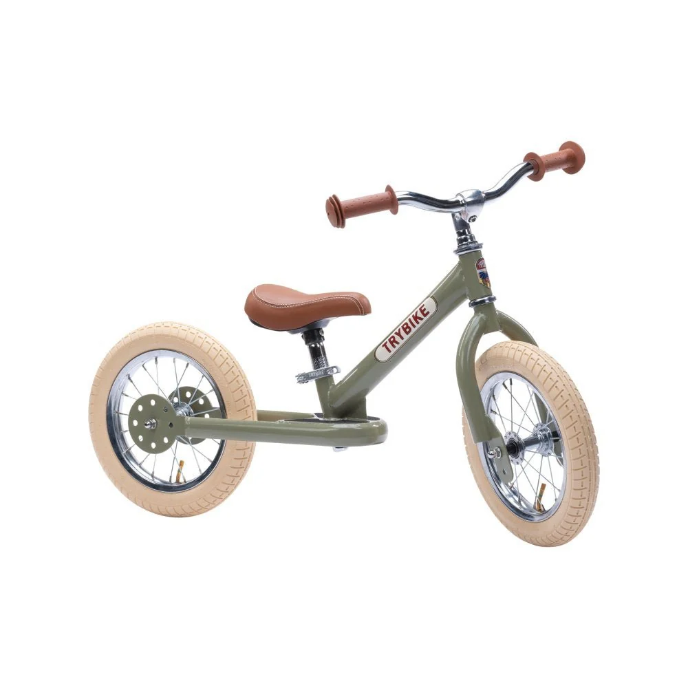 Trybike løbecykel med to hjul - Retro Grøn - Fra 2 år