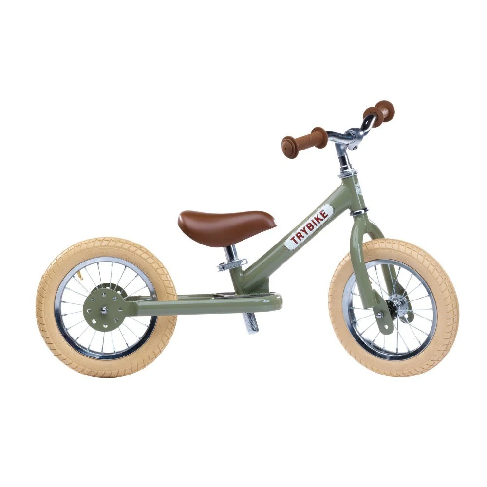Trybike løbecykel med to hjul - Retro Grøn - Fra 2 år