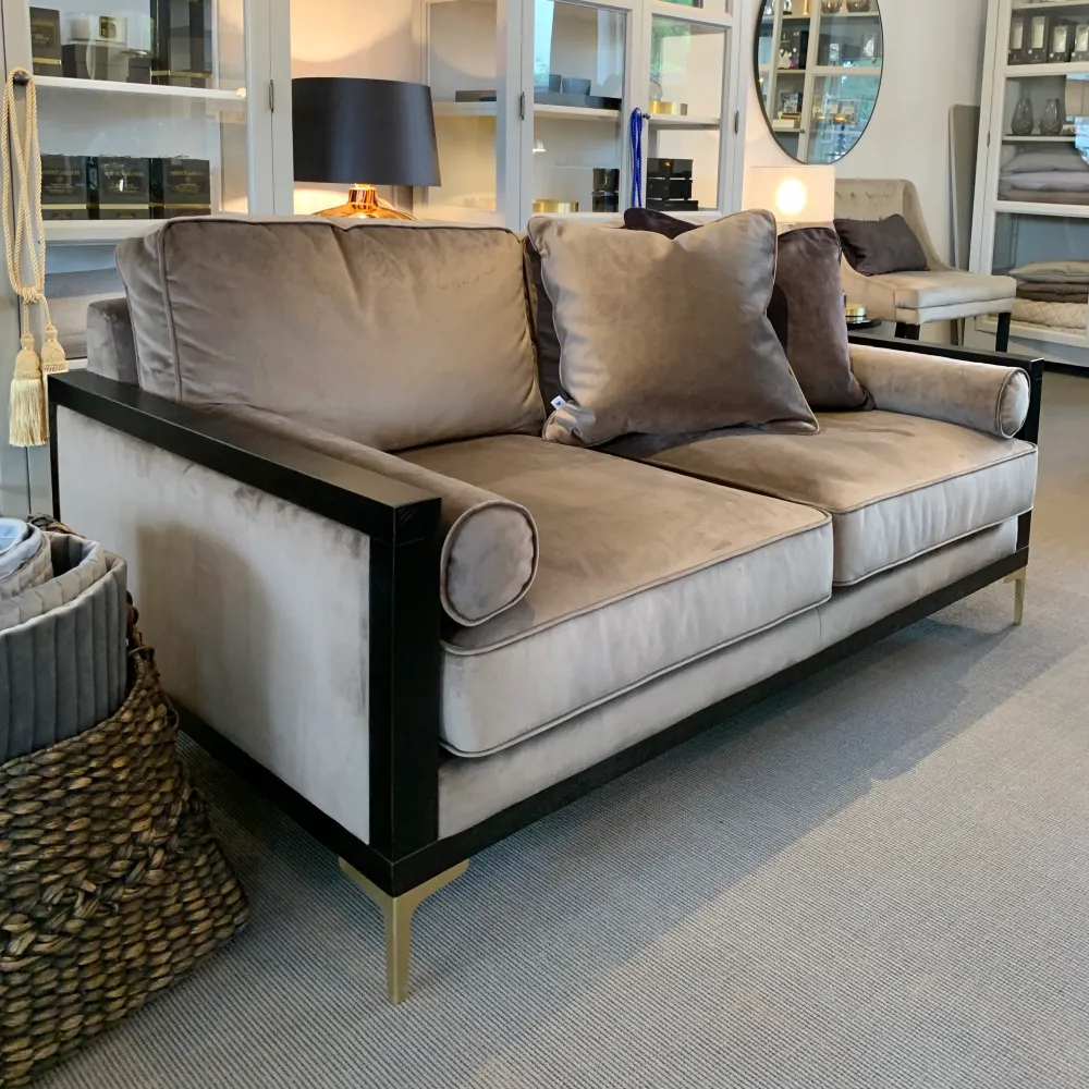 Velour sofa - Dynasty - 2 personer Garmin | Bose | Jeppesen Beige