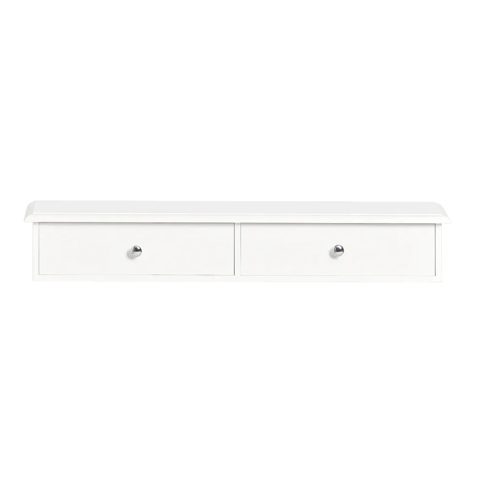 Væghylde med 2 skuffer, ivory