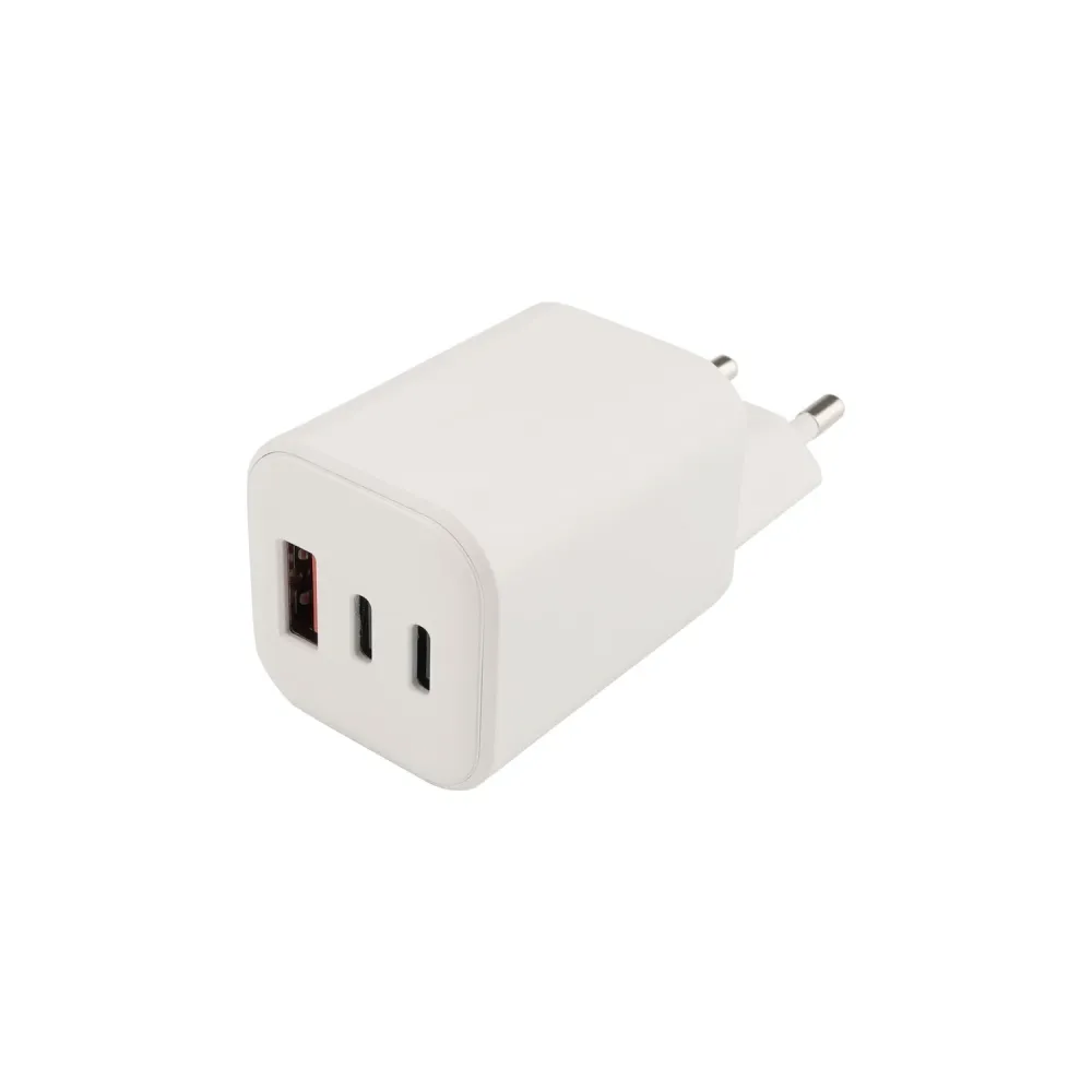 Vægoplader 2xUSB-C 1xUSB- 65W PD PPS