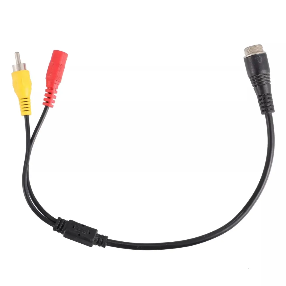 Bil kamera adapter 4 pin han til RCA AV han DC hun stik