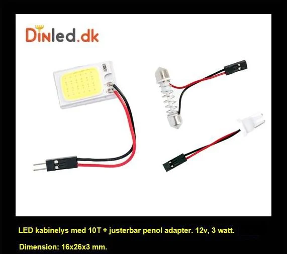 LED kabinelys med adaptere (10T + tunable pinol), 12v