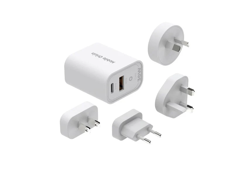 Mobile Origin GaN 30W Rejseadapter - EU, USA, UK, AUS - Kridt