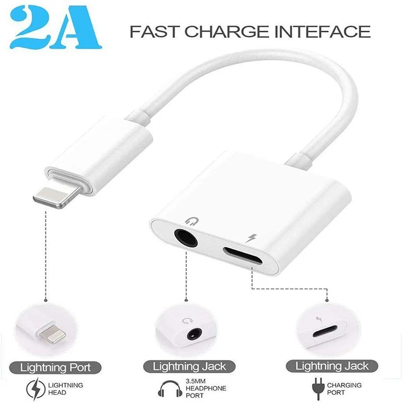 NÖRDIC Ios charging Audio adapter med opladning Non MFI