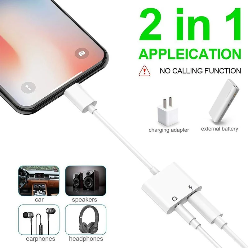 NÖRDIC Ios charging Audio adapter med opladning Non MFI
