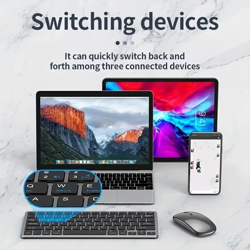 NÖRDIC trådløs Wireless pairing og 2.4G mus og tangentbord kit US layout