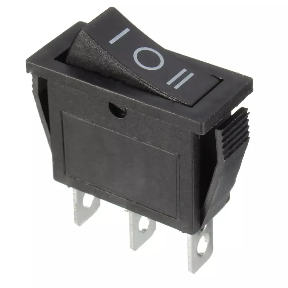 On Off On Vippekontakt 3 Positioner SPDT Rektangulær Ebony Til Bil Instrumentbræt Båd 12V