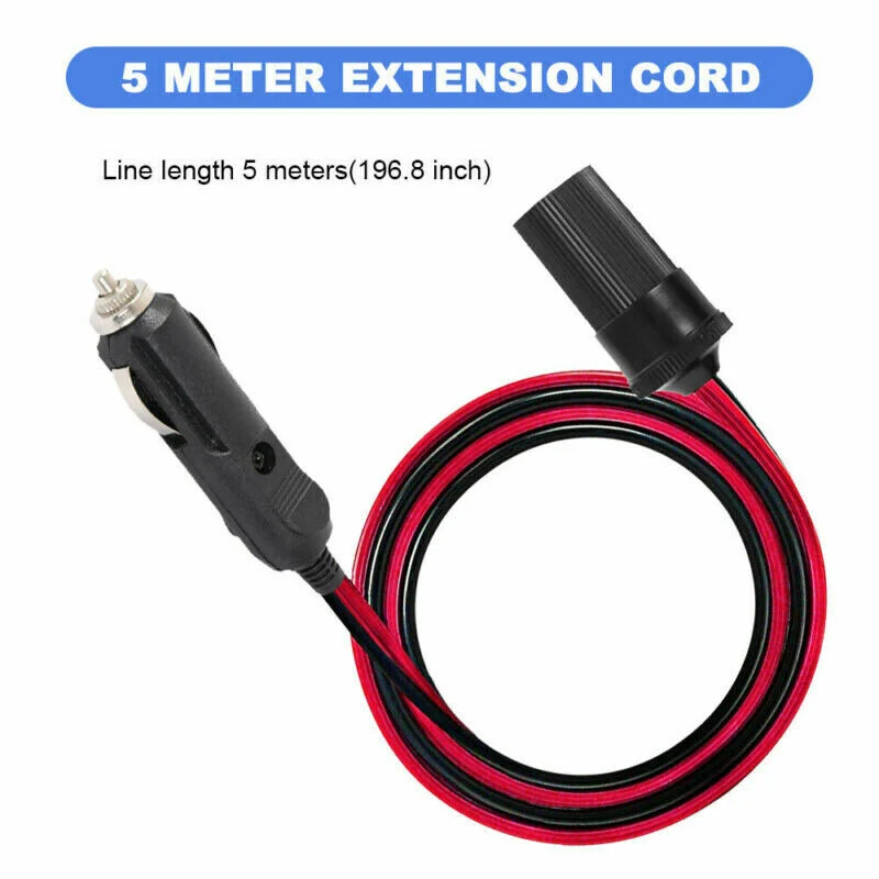 5m bil forlænger kabel stik ledning adapter 12V