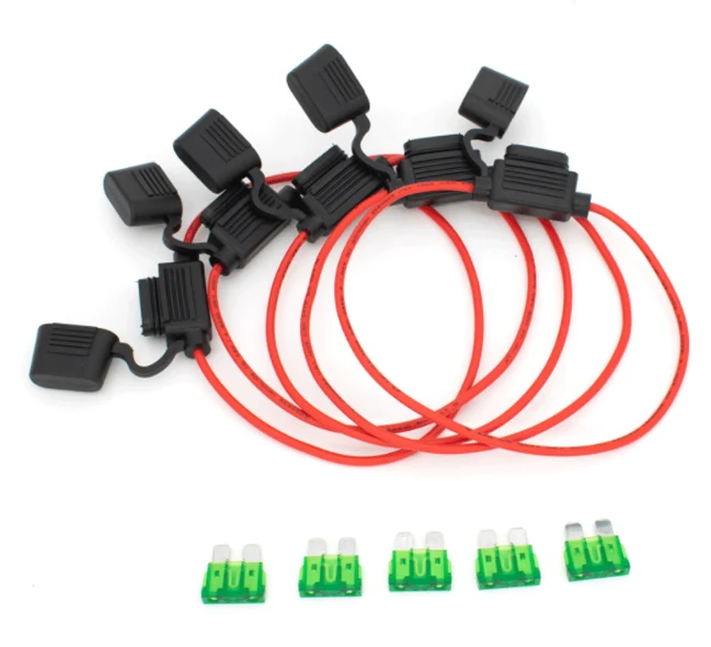10 x Inline sikrings holder 12V 30A til conventional bladsikringer Sprøjtsikker bil cykel
