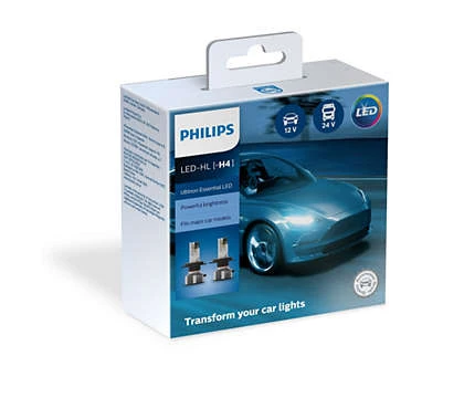 Philips Ultinon Indispensable LED H4 650K Kompakt design med bedre pasform 11342UE2X2