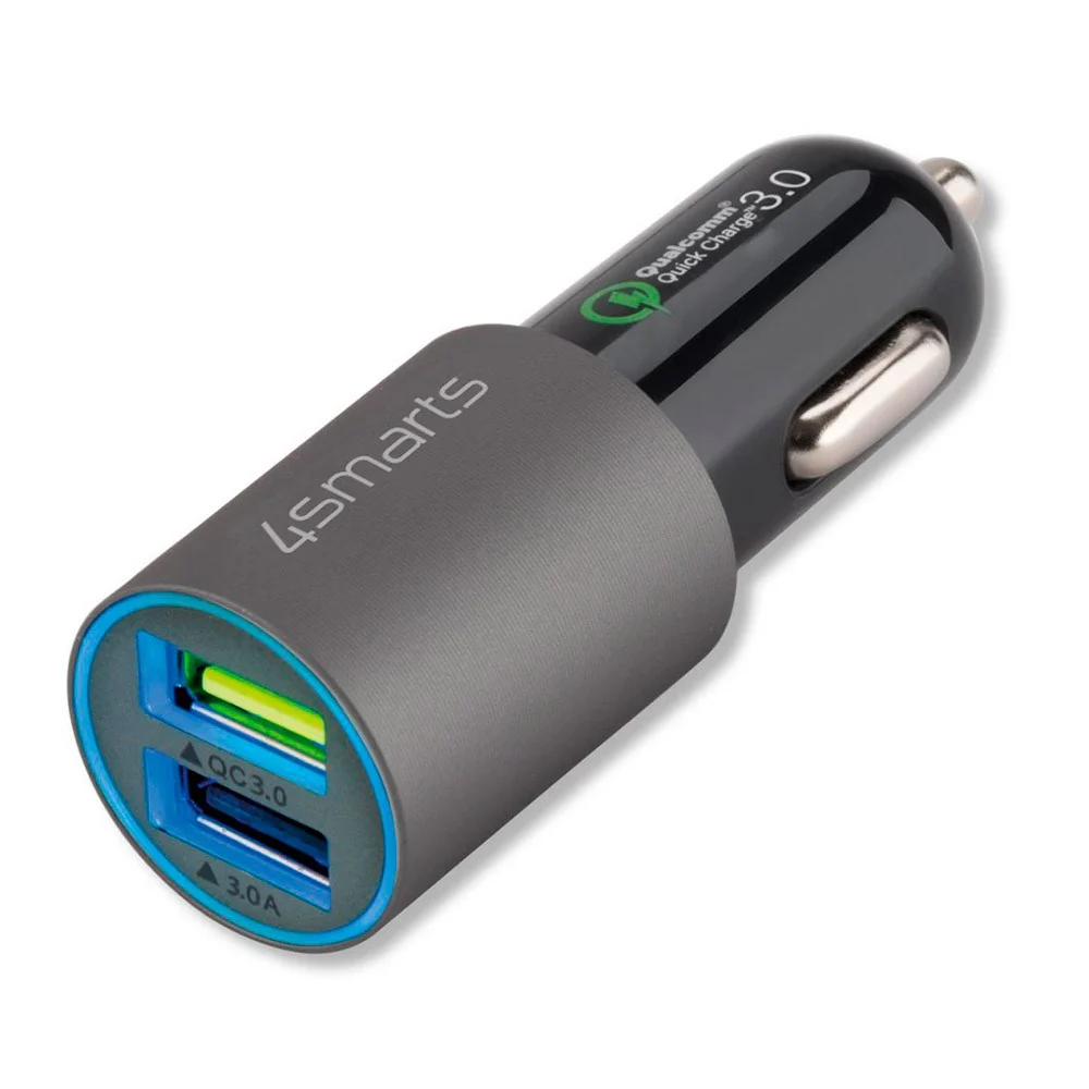 4smarts Rapid 18W QC Express Biloplader - 2 x USB- - Grå