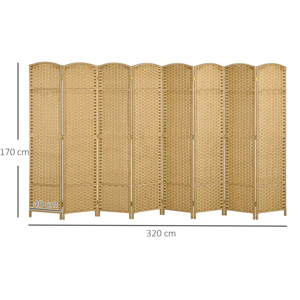 8-Panels rumdeler, foldbar privatlivsskærm, privatlivsskærm til stue, soveværelse, hjemmekontor, genuine
