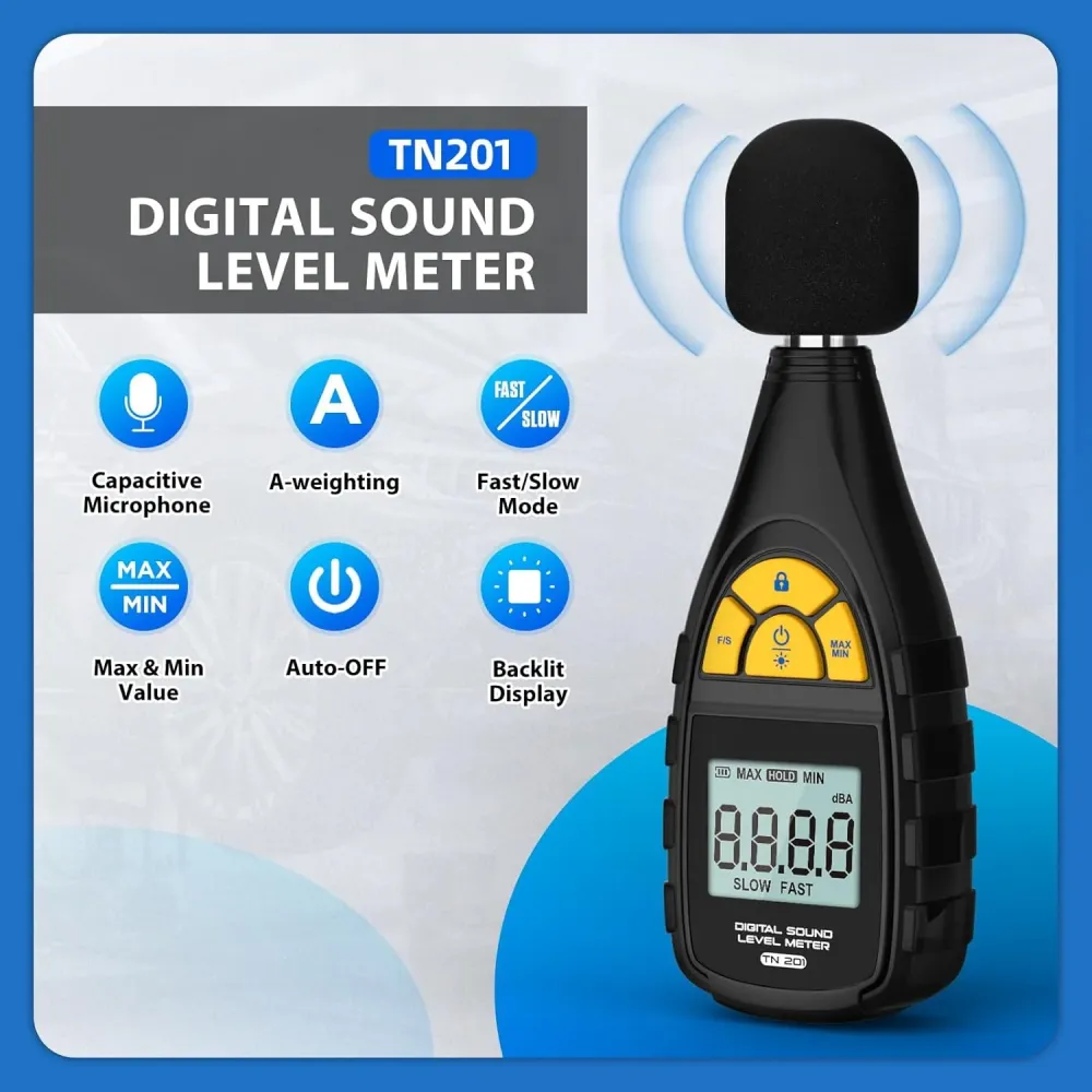 Autool TN201 Decibel måler Lyd niveau måler Støj decibel måler