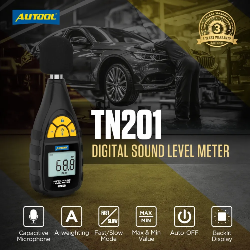 Autool TN201 Decibel måler Lyd niveau måler Støj decibel måler