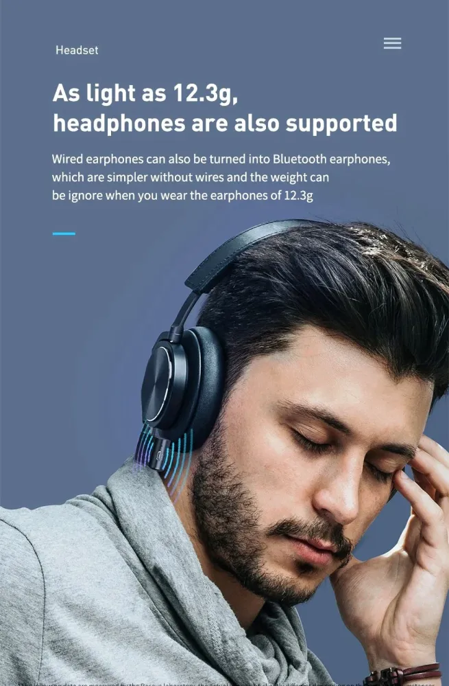 Baseus Bilmodtager Bluetooth5.0 Trådløs lyd Stereo Music AUX Adapter Mic