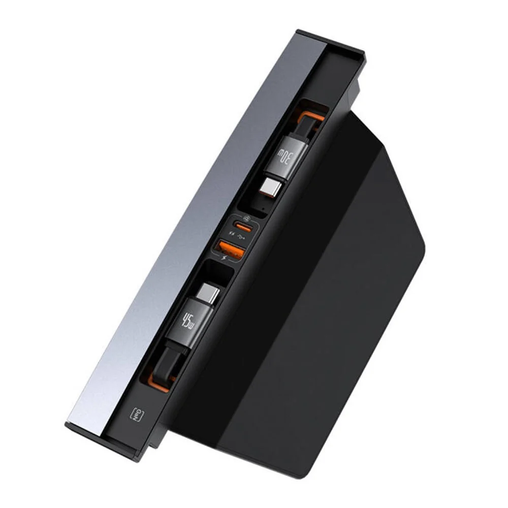 Baseus T-Space Opladningspanel m. Udtrækkelig USB-C-PORT Kabel til Tesla - Sort