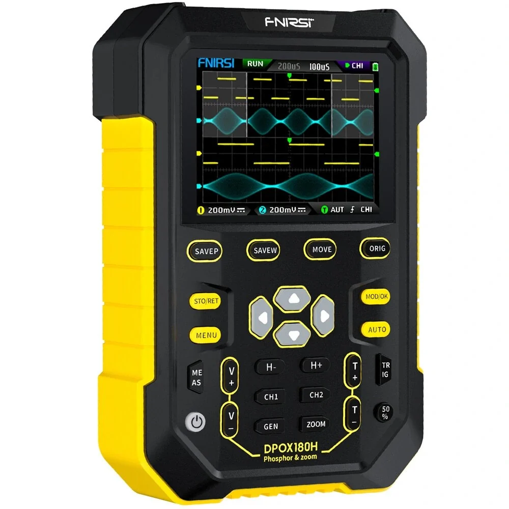 FNIRSI DPOX180H Håndholdt Paired Channel Digital Oscilloskop 180MHz-3DB 2 I 1 Funktion Signal generator Fluorescens Displa...