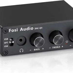 Fosi Audio Pocket DAC & hovedtelefonforstærker, 24-bit/192kHz USB/optisk/koaksial til RCA/AUX