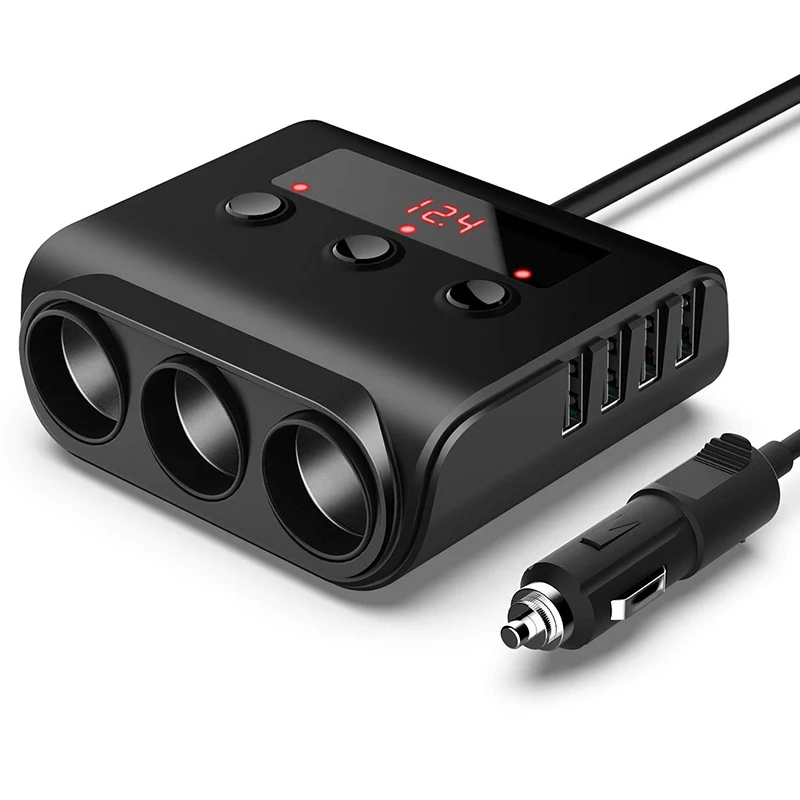 Instant opladning 10A Fire USB oplader 12V 24V stik med LED strøm indikator