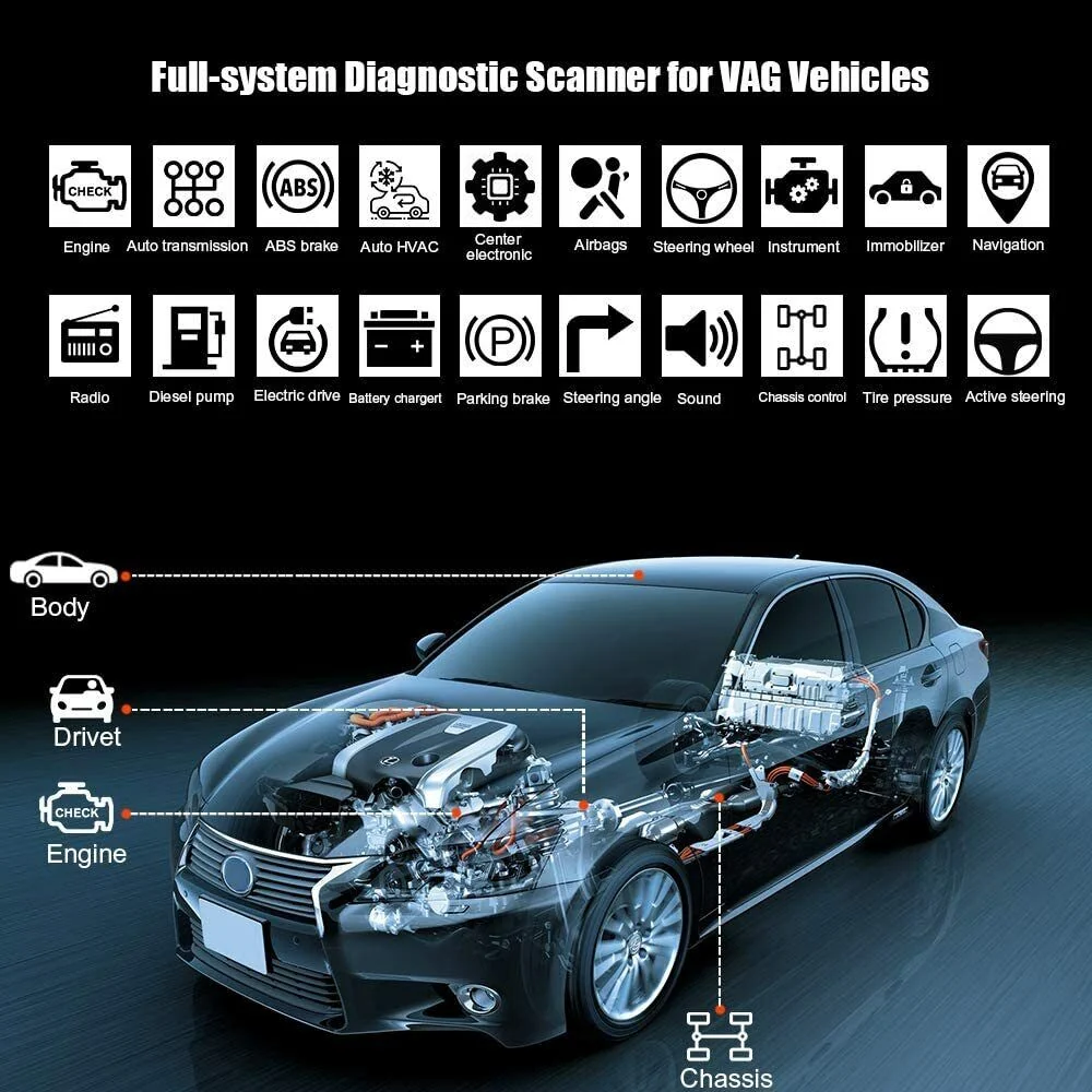 KONNWEI KW450 OBDII+EOBD Bil fejldetektor Til VW, Audi, Seat, Skoda Fuld System Diagnostic Scanner Diagnostic Tool
