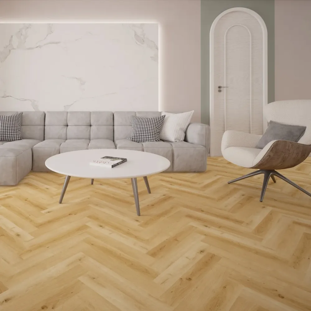 Migadan Select LVT klik med kork - Sildeben 185 Lys natur